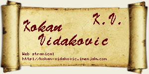 Kokan Vidaković vizit kartica